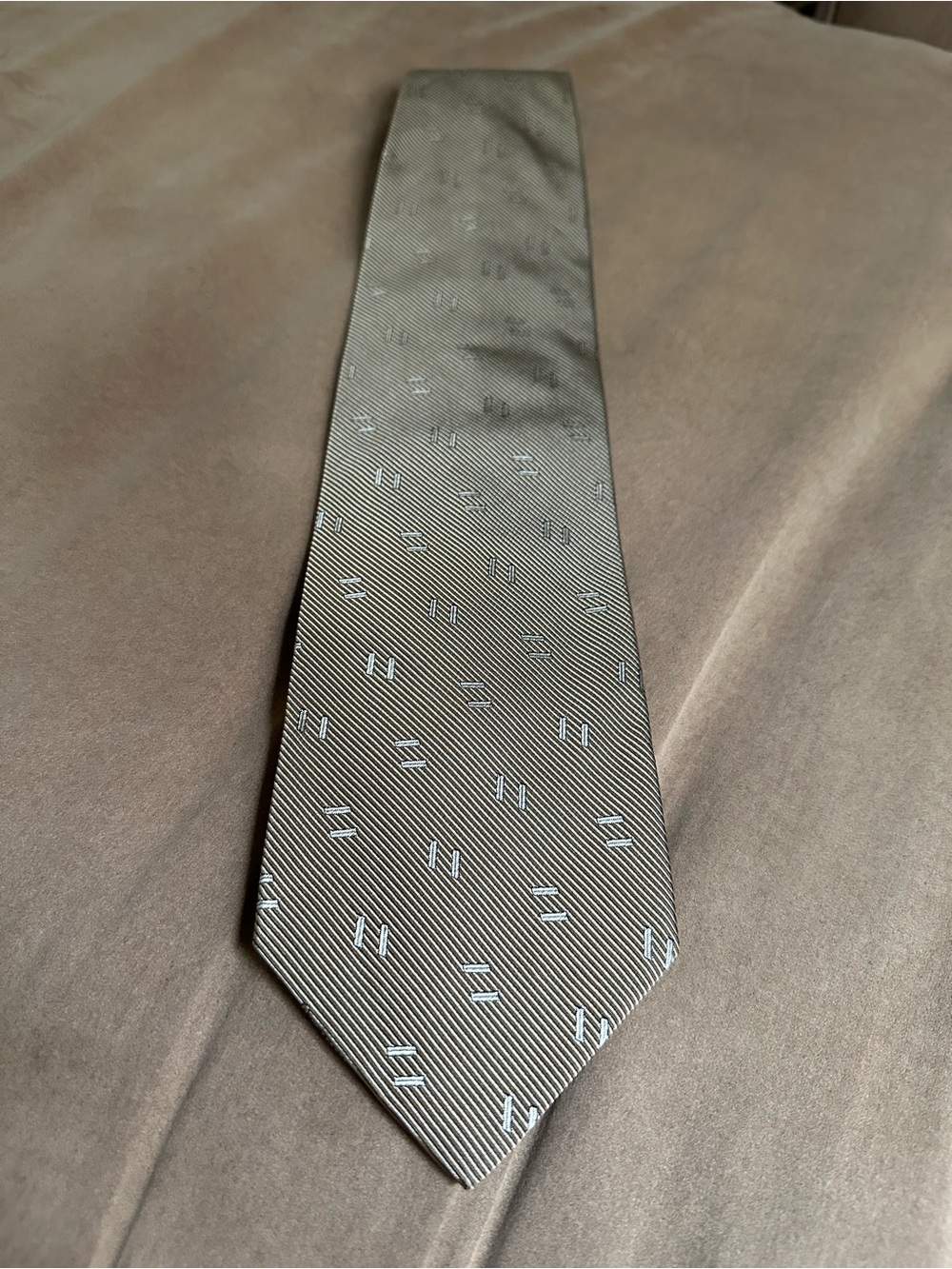 Nino Mori Gold Diagonal Stripe with Pattern Silk Men's Tie